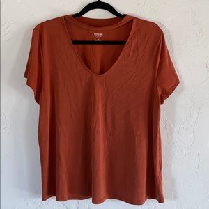 Orange cutout shirt